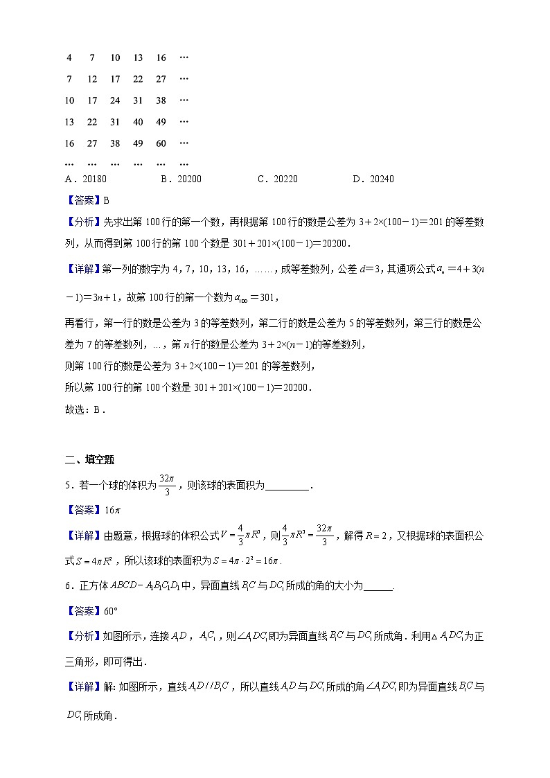 2022-2023学年上海财经大学附属北郊高级中学高二上学期期中数学试题（解析版）第3页