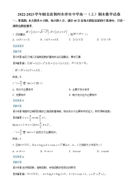 2022-2023学年湖北省荆州市沙市中学高一上学期期末数学试题（解析版）