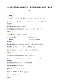 2023届宁夏青铜峡市宁朔中学高三上学期线上期末考试数学（理）试题（解析版）