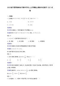 2023届宁夏青铜峡市宁朔中学高三上学期线上期末考试数学（文）试题（解析版）