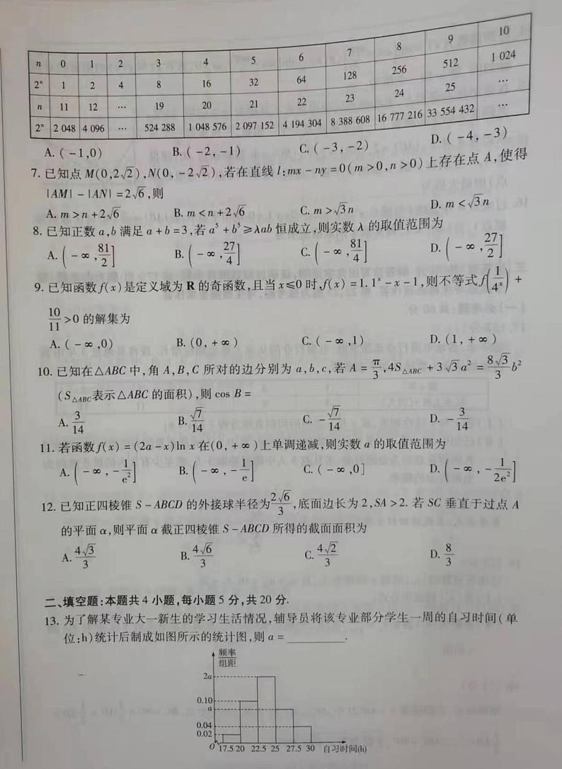 河南省名校大联考2022-2023学年高三上学期1月期末文数试题第2页