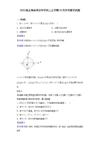 2023届上海市洋泾中学高三上学期10月月考数学试题（解析版）