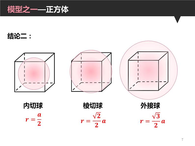 内切球、棱切球、外接球课件07
