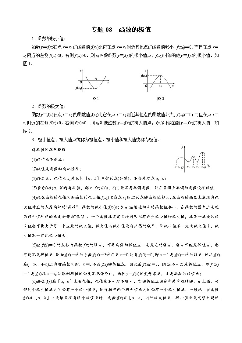 2023高考数学二轮专题导数38讲  专题08 函数的极值第1页