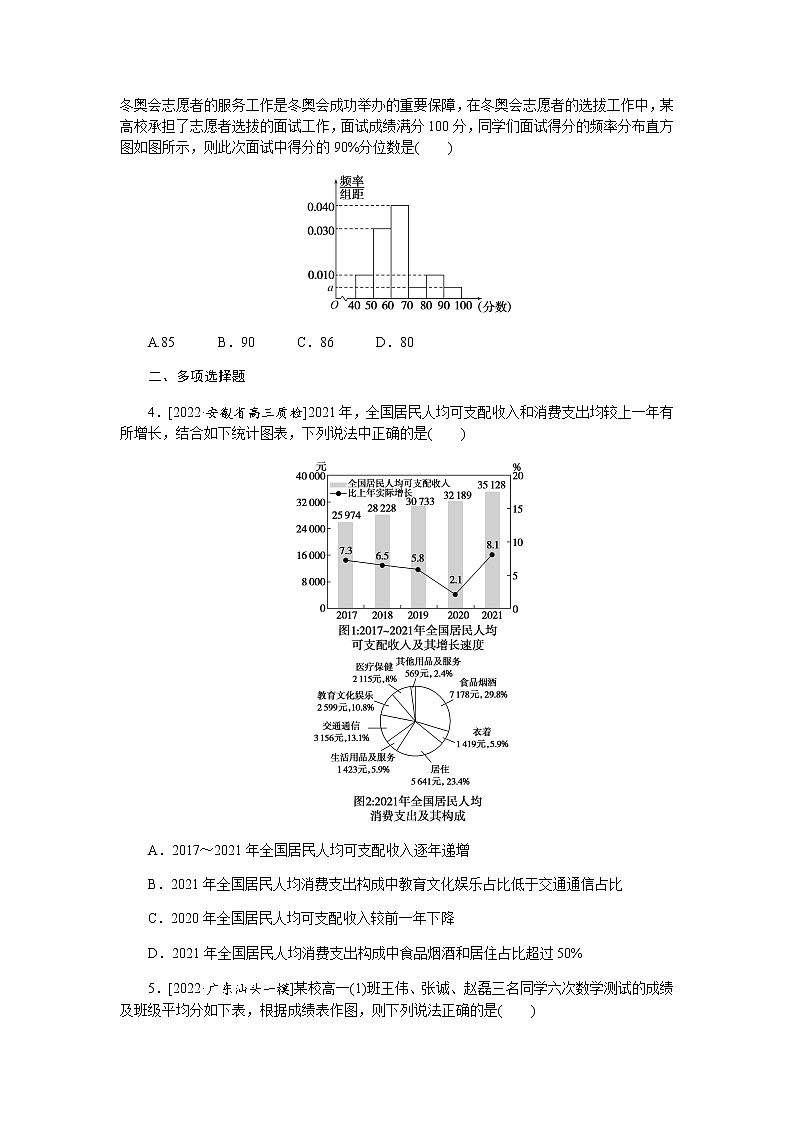 高考数学二轮复习专项分层特训微专题10图表在概率统计中的应用含答案第2页