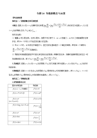 2023高考数学二轮复习专题14 导数的概念与运算（原卷版）