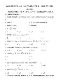 精品解析：海南省海南枫叶国际学校2019-2020学年高一下学期期末考试数学试题