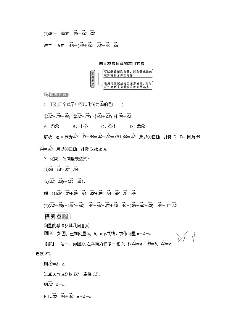 2 6．2.2　向量的减法运算第3页