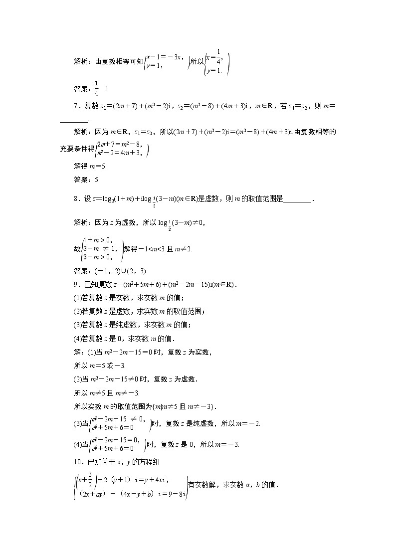 7．1　复数的概念 练习02