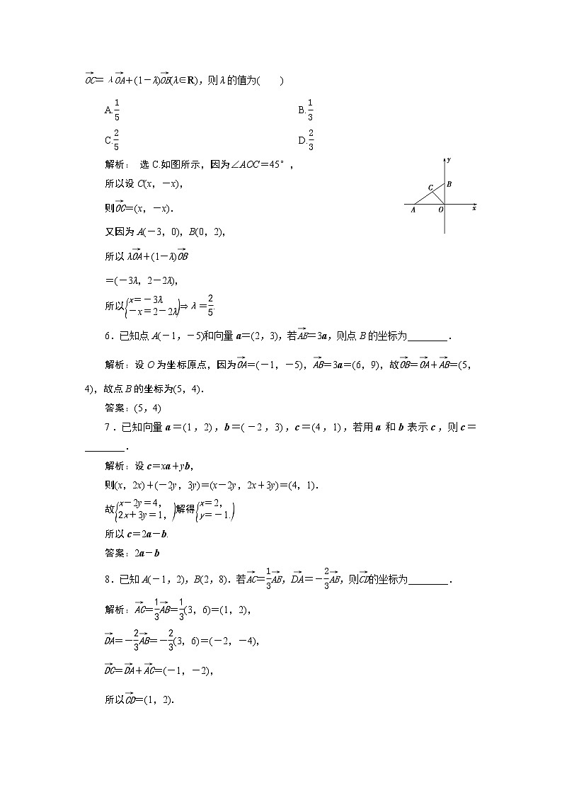 6．3　平面向量基本定理及坐标表示 练习02