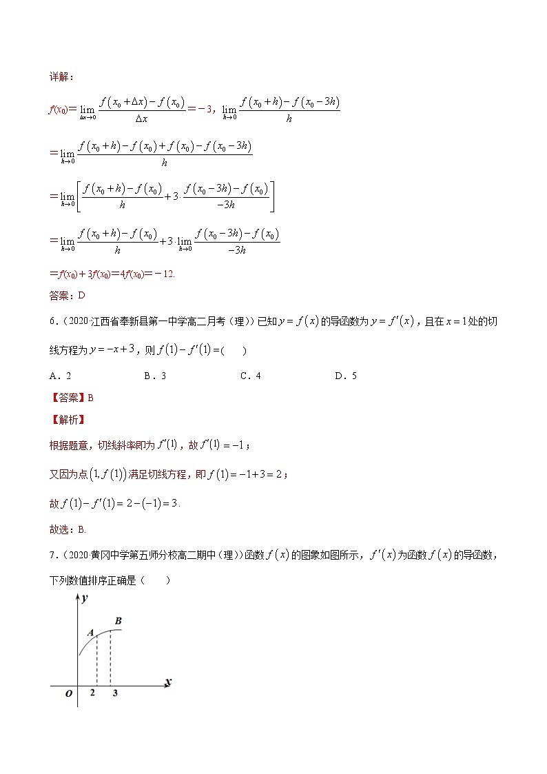 专题22 导数的概念及其意义、导数的运算-2020-2021学年高中数学新教材人教A版选择性必修配套提升训练03