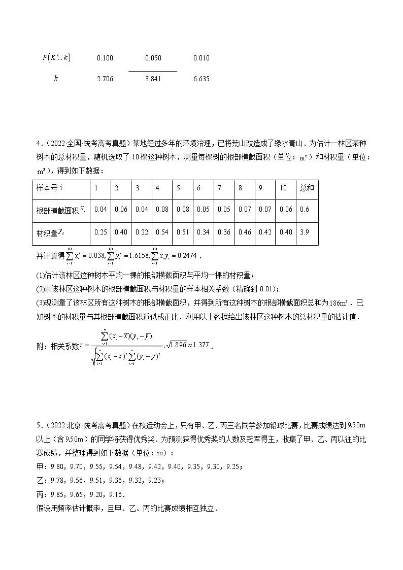 专题10 概率与统计的综合运用（精讲精练）（原卷版）第3页