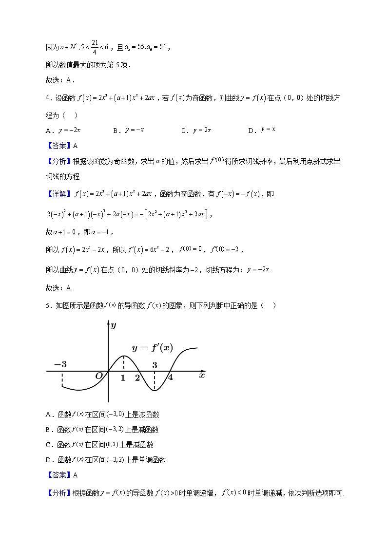 2021-2022学年福建省福州闽江学院附属中学高二上学期期末考试数学试题第2页
