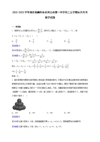 2022-2023学年湖北省襄阳市老河口市第一中学高二上学期元月月考数学试题（解析版） (1)