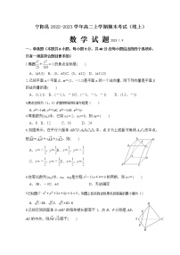 2022-2023学年山东省泰安市宁阳县高二上学期期末考试（线上）数学试题（含解析）
