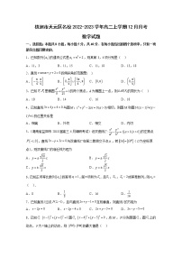 湖南省株洲市天元区2022-2023学年高二数学上学期12月月考试卷（Word版附答案）