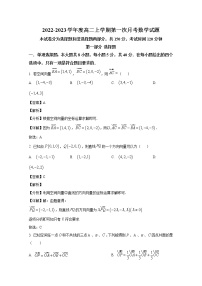 山东省日照市国开中学2022-2023学年高二数学上学期10月月考试题（Word版附解析）