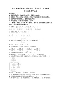 河南省TOP二十2023届高三数学（文）上学期12月调研考试试卷（Word版附解析）
