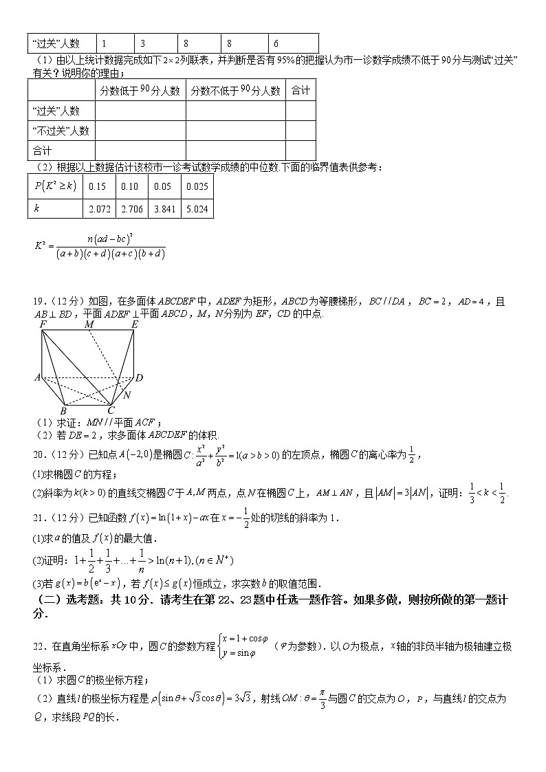 2023泸县四中高三上学期期末考试数学（文）试题含答案第3页