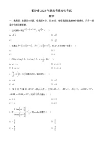 2023长沙高三上学期新高考适应性考试数学试题含解析