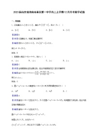 2023届山东省济南市莱芜第一中学高三上学期12月月考数学试题（解析版）