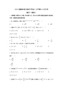 2023届陕西省安康中学高三上学期12月月考 理科数学 （解析版）