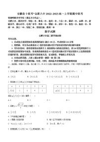 2022-2023学年安徽省十联考（合肥市第八中学等）高一上学期11月期中联考数学试题