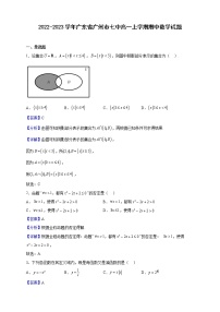 2022-2023学年广东省广州市七中高一上学期期中数学试题（解析版）