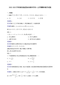 2022-2023学年湖北省宜昌市夷陵中学高一上学期期中数学试题（解析版）