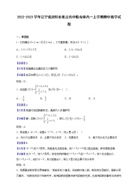 2022-2023学年辽宁省沈阳市重点高中联合体高一上学期期中数学试题（解析版 ）