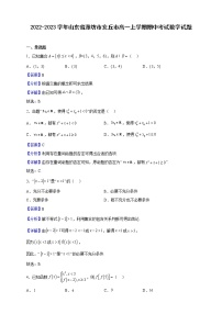 2022-2023学年山东省潍坊市安丘市高一上学期期中考试数学试题（解析版）