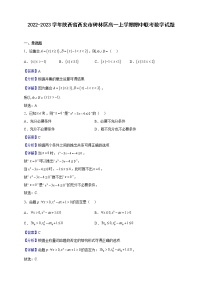 2022-2023学年陕西省西安市碑林区高一上学期期中联考数学试题（解析版）