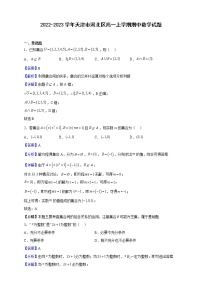 2022-2023学年天津市河北区高一上学期期中数学试题（解析版）