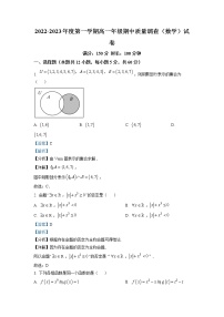 2022-2023学年天津市实验中学滨海学校高一上学期期中数学试题（解析版）