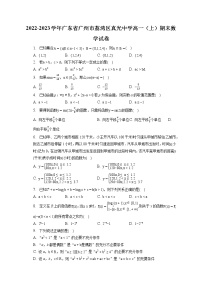 2022-2023学年广东省广州市荔湾区真光中学高一（上）期末数学试卷（含答案解析）