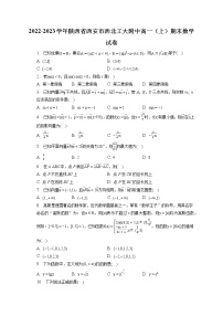 2022-2023学年陕西省西安市西北工大附中高一（上）期末数学试卷（含答案解析）