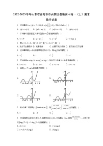 2022-2023学年山东省青岛市市内四区普通高中高一（上）期末数学试卷（含答案解析）