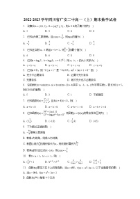 2022-2023学年四川省广安二中高一（上）期末数学试卷（含答案解析）