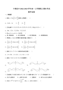 2022-2023学年宁夏青铜峡市宁朔县中高一上学期线上期末考试数学试题（Word版含答案）
