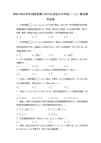 2022-2023学年河南省周口市川汇区恒大中学高二（上）期末数学试卷(含答案解析)