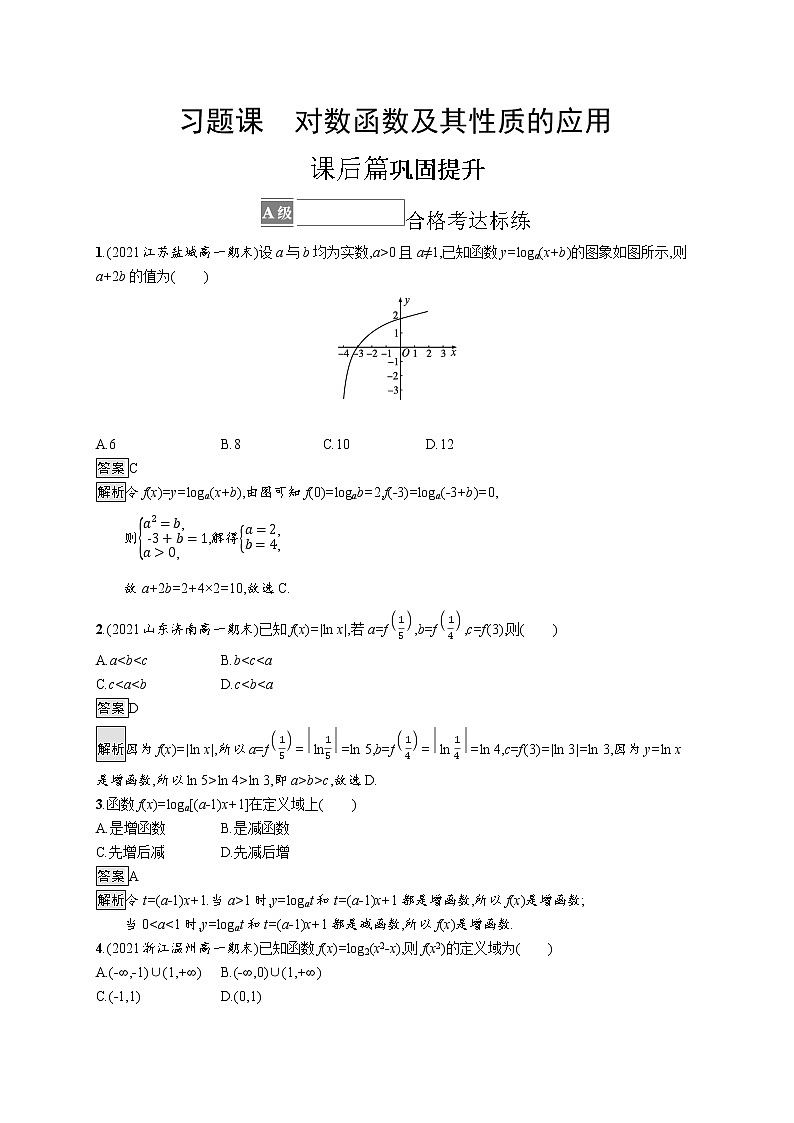 第四章　指数函数与对数函数习题课　对数函数及其性质的应用第1页