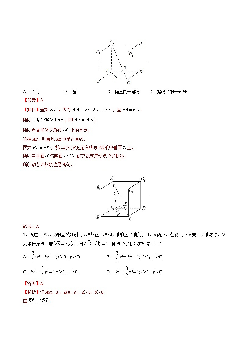 2023高考数学二轮真题与模拟训练26讲   专题20 曲线与方程解析03