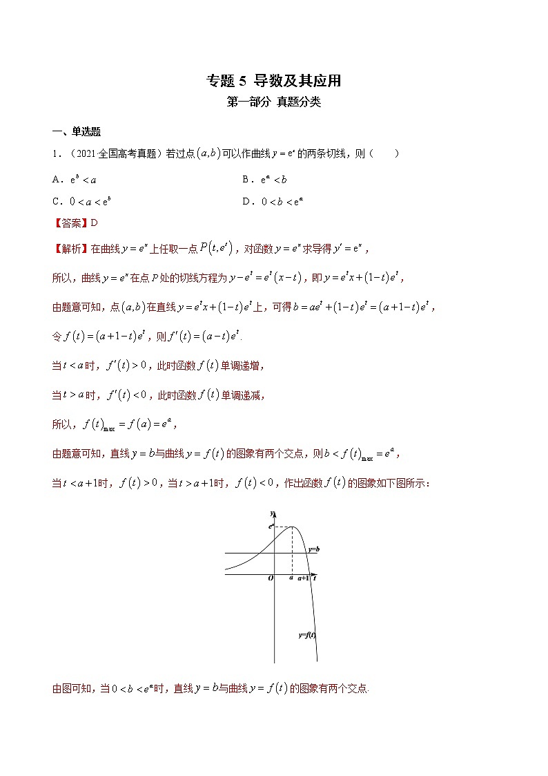 2023高考数学二轮真题与模拟训练26讲  专题05 导数及其应用解析第1页