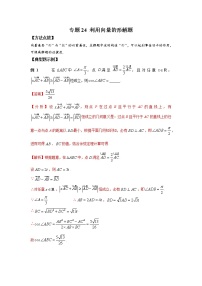 专题24+利用向量的形解题-2023年高考数学优拔尖核心压轴题（选择、填空题）