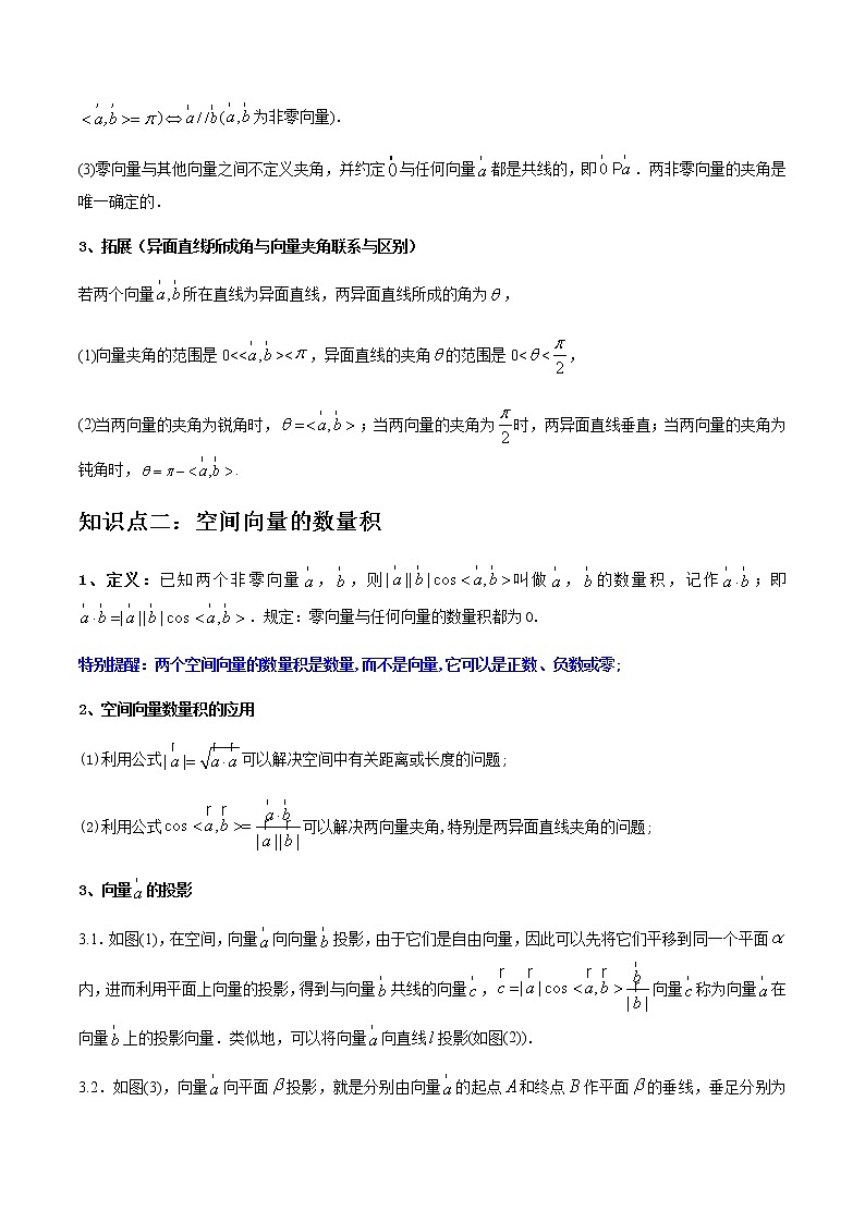 1.1.2 空间向量的数量积运算（精讲）-高二数学上学期同步精讲精练（人教A版2019选择性必修第一册）03