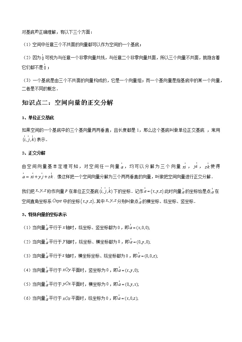 1.2空间向量基本定理（精讲）（原卷版）第2页