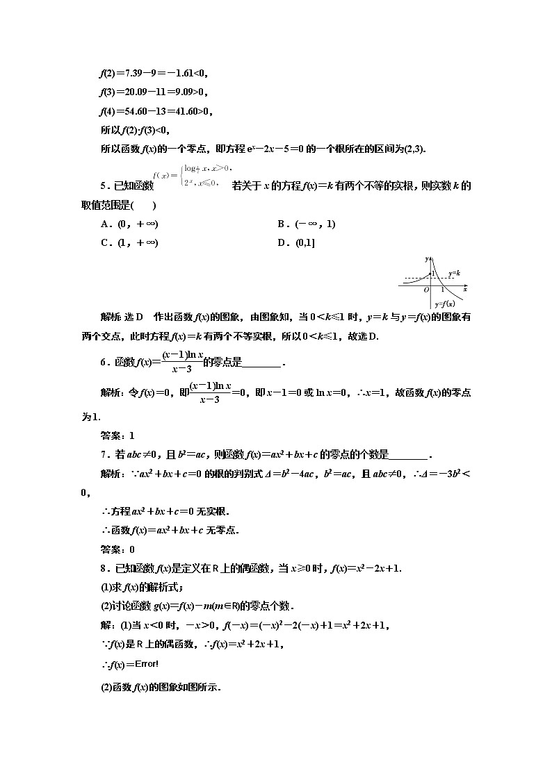课时跟踪检测（二十九） 函数的零点与方程的解第2页