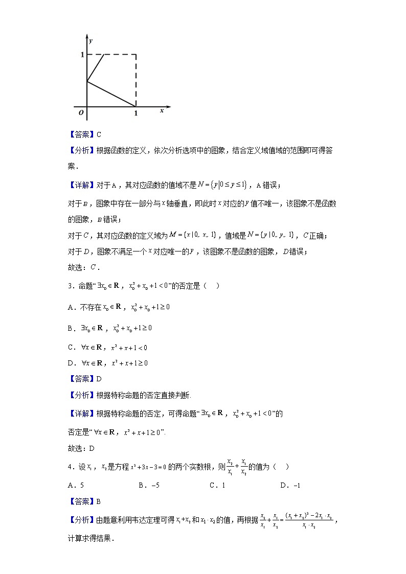 2021-2022学年北京市中国人民大学附属中学高一上学期期中练习数学试题（解析版）02