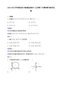 2022-2023学年湖北省十堰市联合体高一上学期11月期中联考数学试题（解析版）