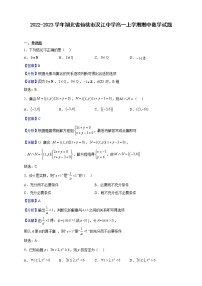 2022-2023学年湖北省仙桃市汉江中学高一上学期期中数学试题（解析版）